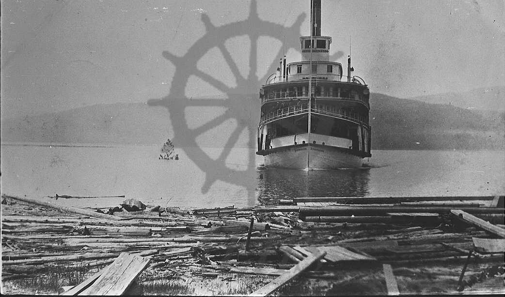 2014.003.1216 S.S. Bonnington landing at beach Arrow Lakes Historical