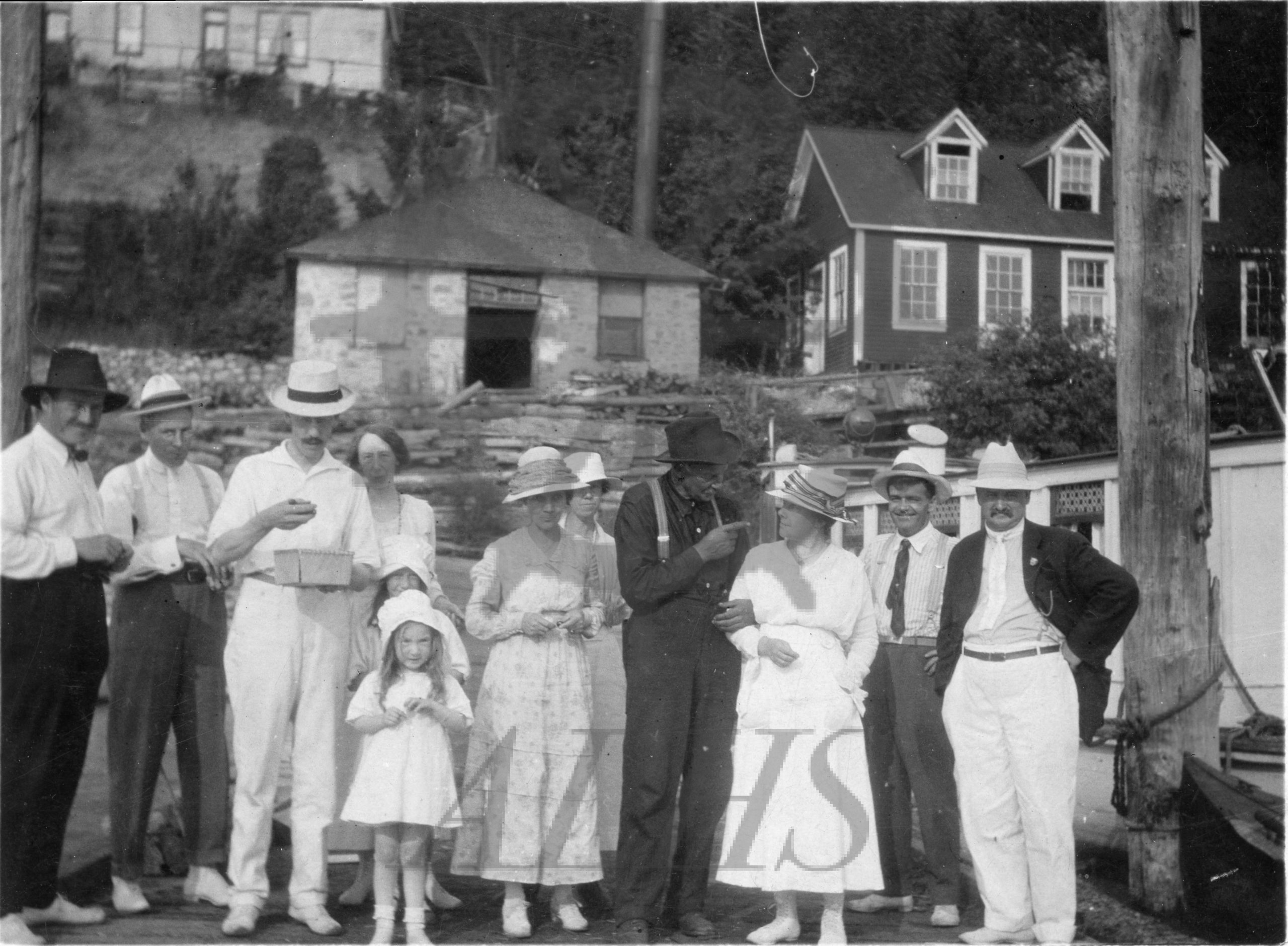 2000.007.5 Taken on the wharf of Halcyon—group that went up on Mr. Fife’s tug Arrow Lakes
