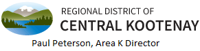 Paul Peterson, Regional District of Central Kootenay Area K Director