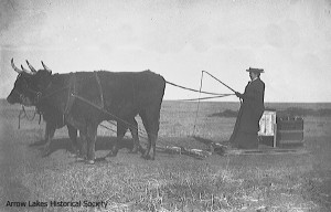 Estella Hartt on Stone Boat, on her property. Circa 1928.