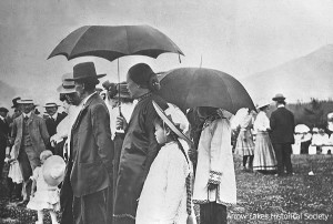 1st of July, before 1912. From left - Sam Henry, Big Mrs Sam.
